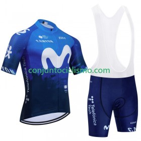 Conjunto Maillot + Culotte Corto con tirantes Movistar 2024